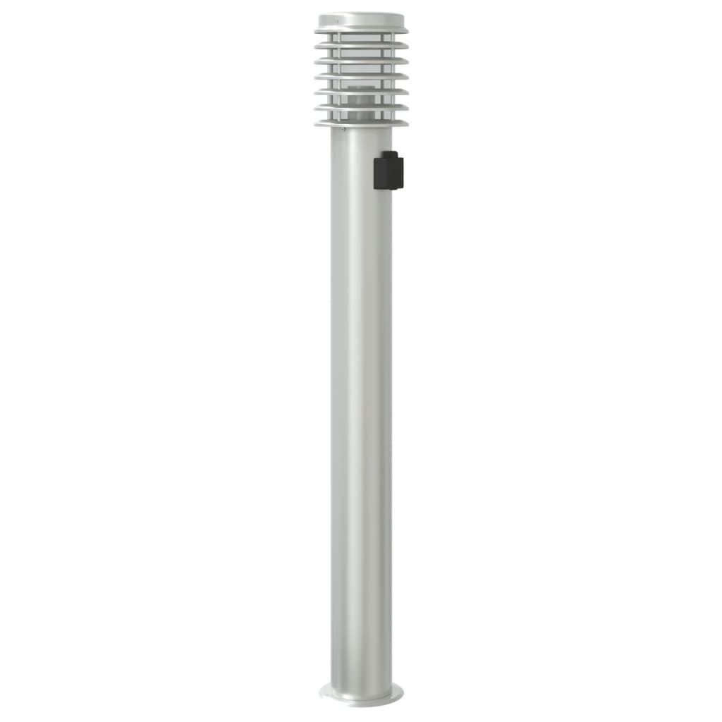 vidaXL Outdoor Floor Lamp with Outlet Silver 110cm Stainless Steel 6