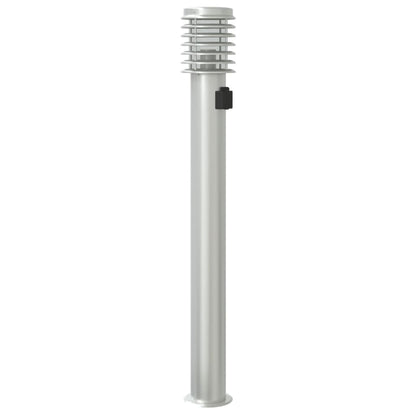 vidaXL Outdoor Floor Lamp with Outlet Silver 110cm Stainless Steel 6