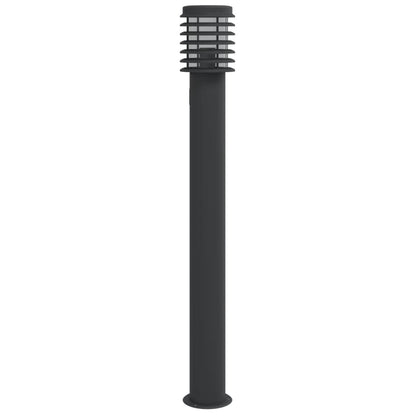 vidaXL Outdoor Floor Lamp with Outlet Black 110cm Stainless Steel 4