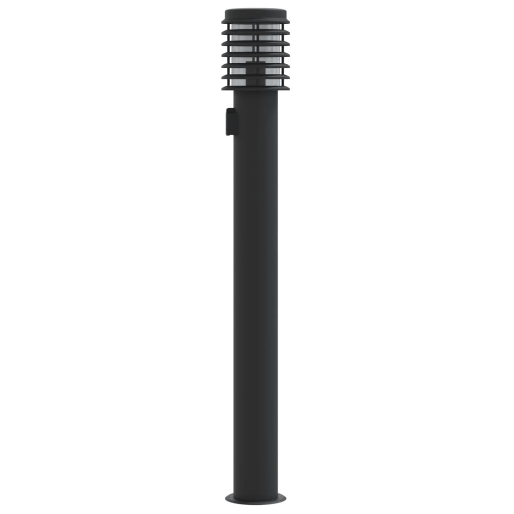 vidaXL Outdoor Floor Lamp with Outlet Black 110cm Stainless Steel 5
