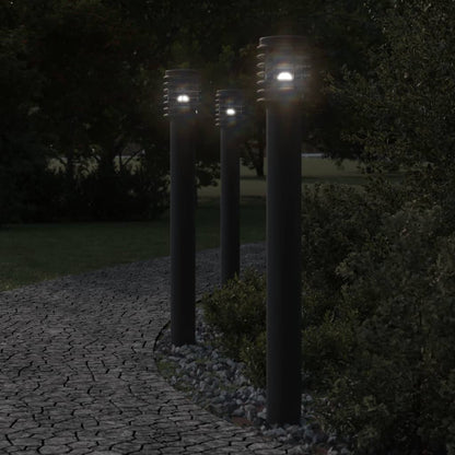 vidaXL Outdoor Floor Lamp with Outlet Black 110cm Stainless Steel 1