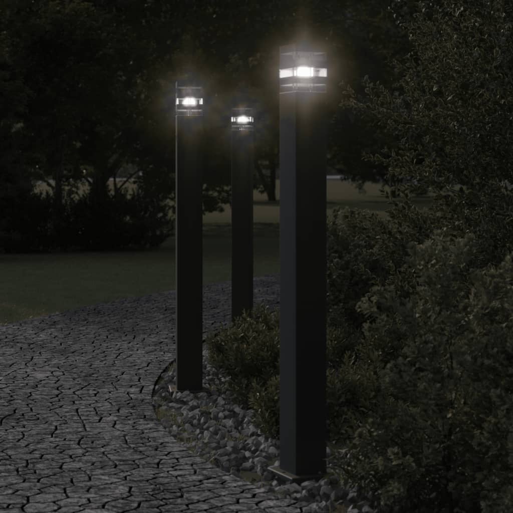 vidaXL Outdoor Floor Lamp Black 110 cm Aluminium 1