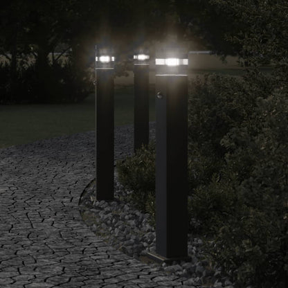 vidaXL Outdoor Floor Lamp with Sensor Black 80 cm Aluminium 1
