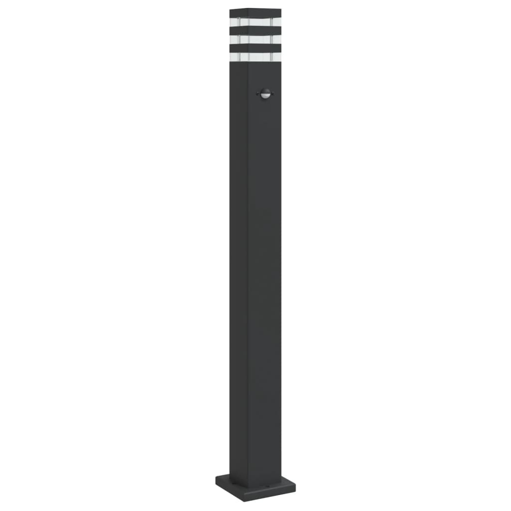 vidaXL Outdoor Floor Lamp with Sensor Black 110 cm Aluminium 2