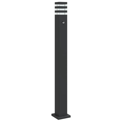 vidaXL Outdoor Floor Lamp with Sensor Black 110 cm Aluminium 2
