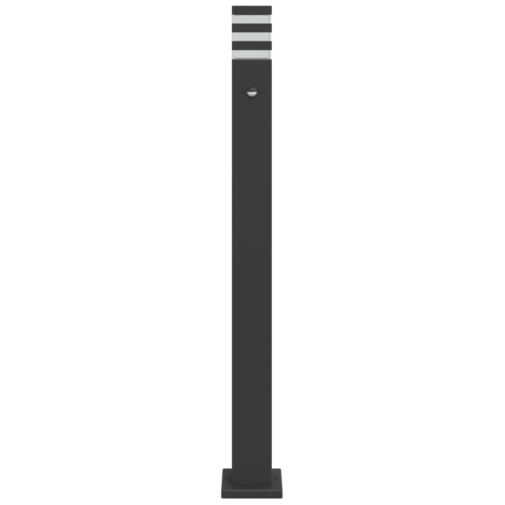 vidaXL Outdoor Floor Lamp with Sensor Black 110 cm Aluminium 4