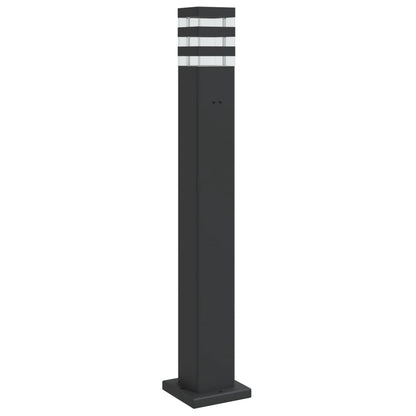 vidaXL Outdoor Floor Lamp with Outlet Black 80 cm Aluminium 2