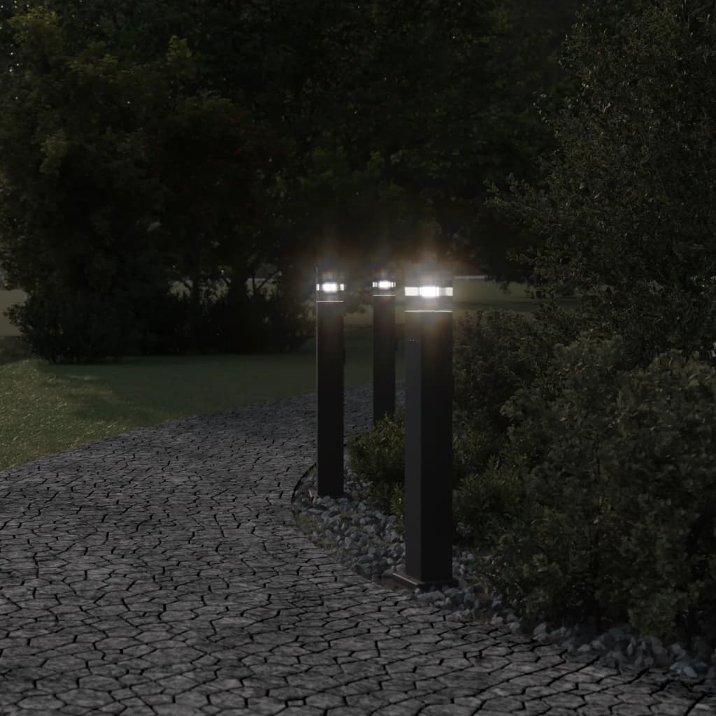 vidaXL Outdoor Floor Lamp with Outlet Black 80 cm Aluminium 3