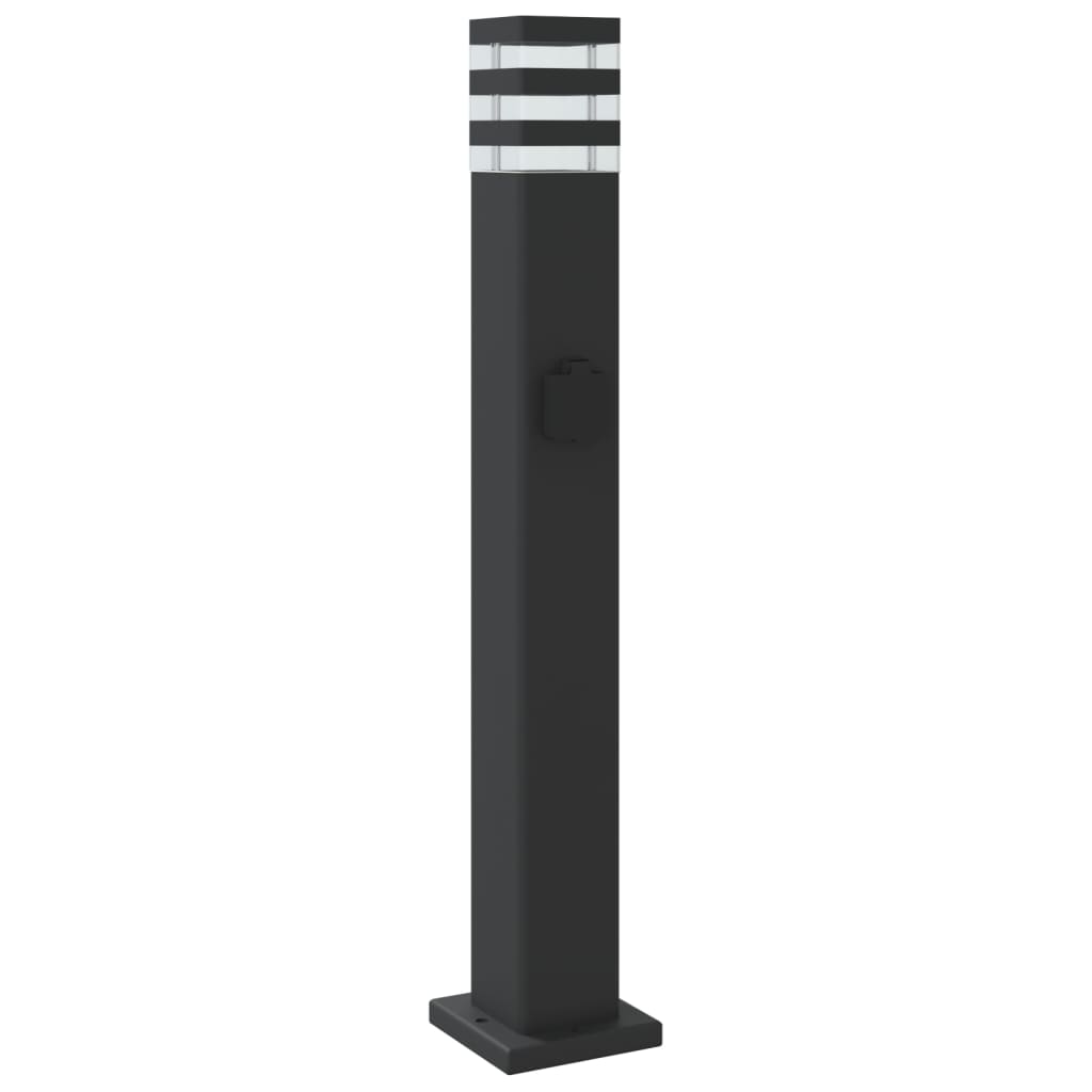 vidaXL Outdoor Floor Lamp with Outlet Black 80 cm Aluminium 6