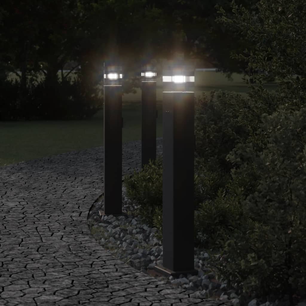 vidaXL Outdoor Floor Lamp with Outlet Black 80 cm Aluminium 1