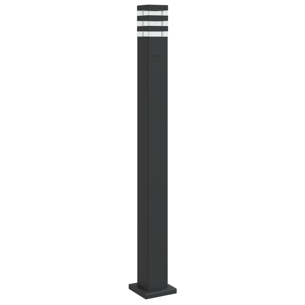 vidaXL Outdoor Floor Lamp with Outlet Black 110 cm Aluminium 2
