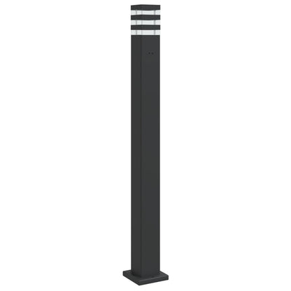 vidaXL Outdoor Floor Lamp with Outlet Black 110 cm Aluminium 2