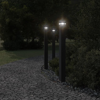 vidaXL Outdoor Floor Lamp with Outlet Black 110 cm Aluminium 3