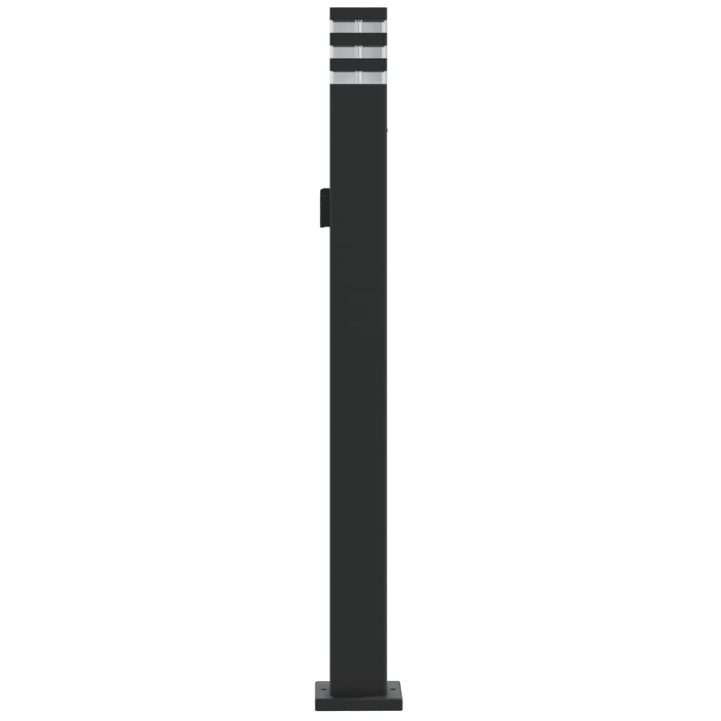 vidaXL Outdoor Floor Lamp with Outlet Black 110 cm Aluminium 5