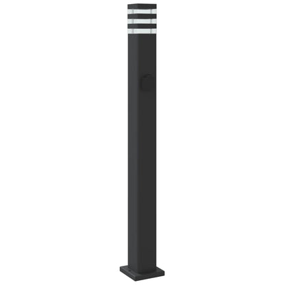 vidaXL Outdoor Floor Lamp with Outlet Black 110 cm Aluminium 6