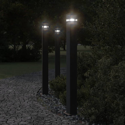 vidaXL Outdoor Floor Lamp with Outlet Black 110 cm Aluminium 1