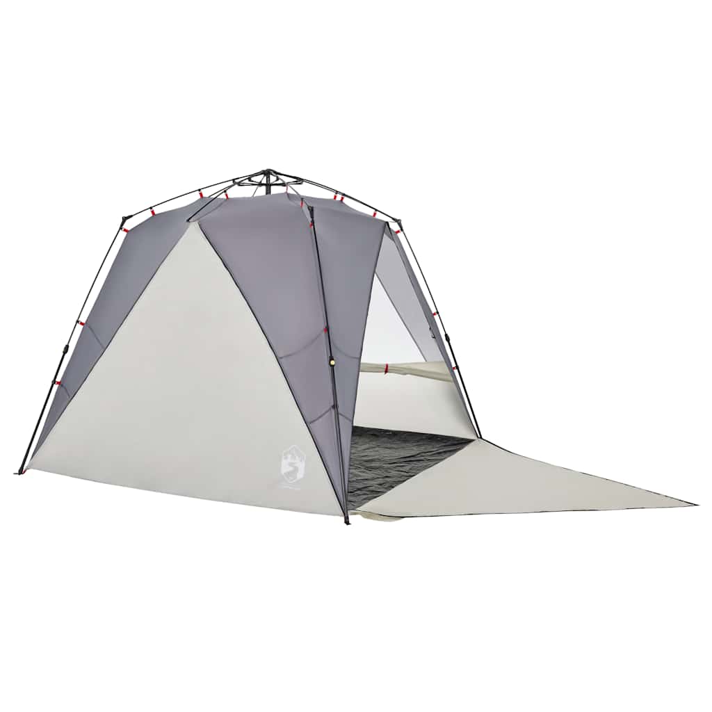 vidaXL Beach Tent 4-Person Grey Quick Release Waterproof 4