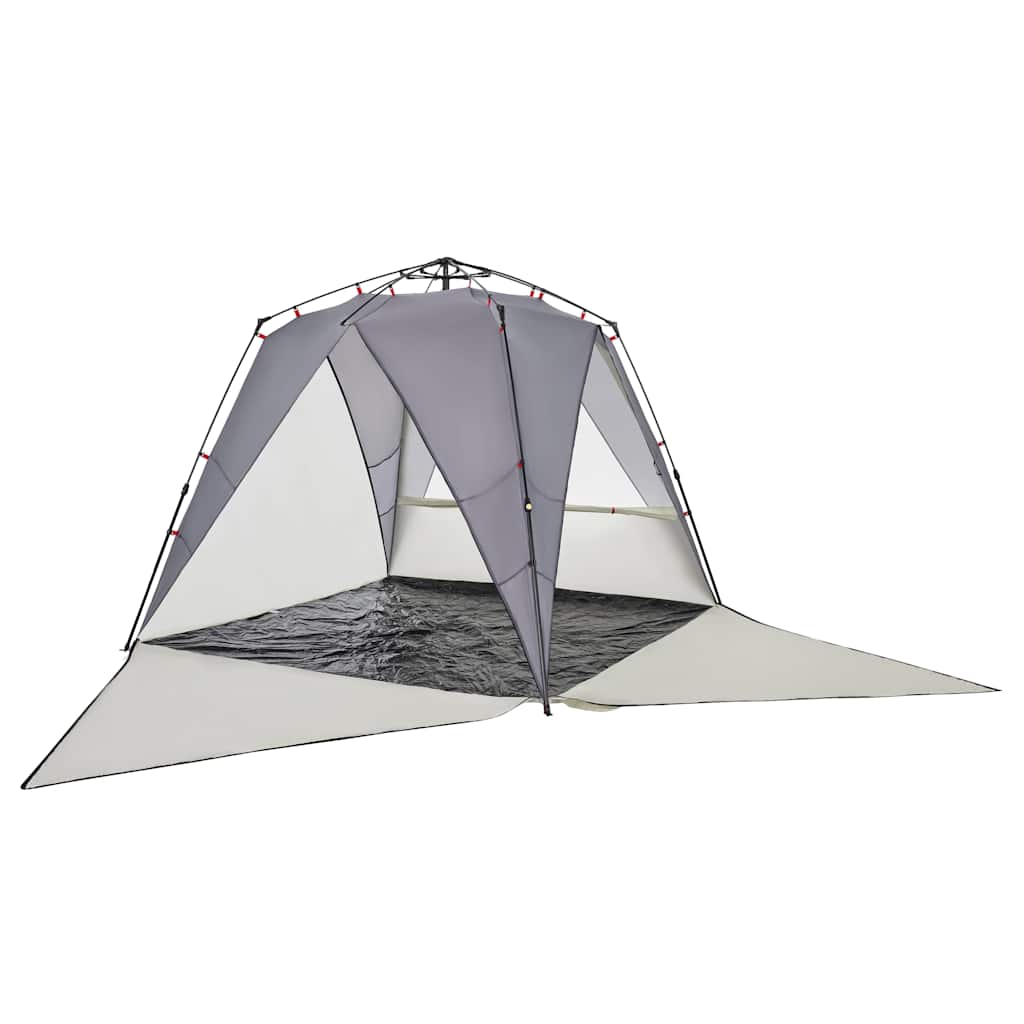 vidaXL Beach Tent 4-Person Grey Quick Release Waterproof 6