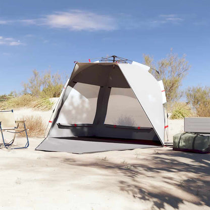 vidaXL Beach Tent 3-Person Grey Quick Release Waterproof 3