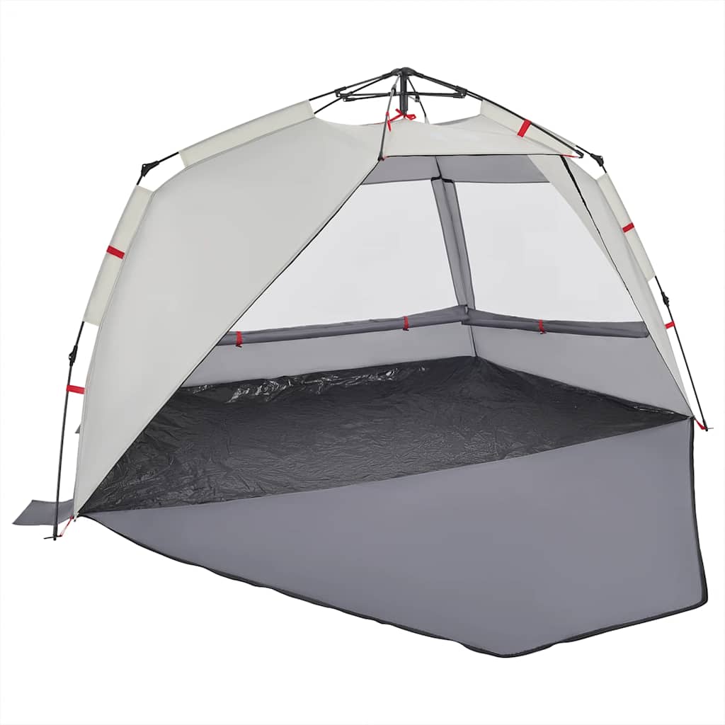 vidaXL Beach Tent 3-Person Grey Quick Release Waterproof 5
