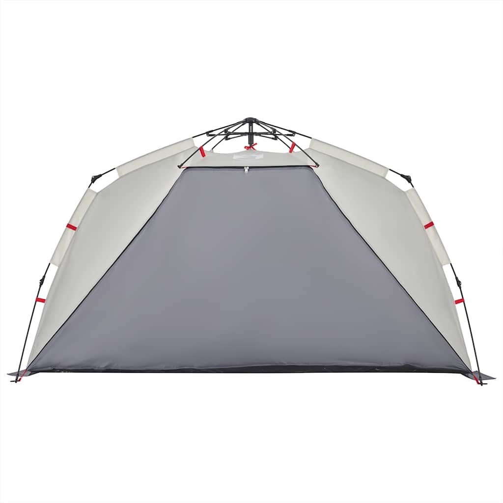 vidaXL Beach Tent 3-Person Grey Quick Release Waterproof 6