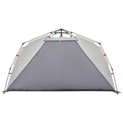 vidaXL Beach Tent 3-Person Grey Quick Release Waterproof 6