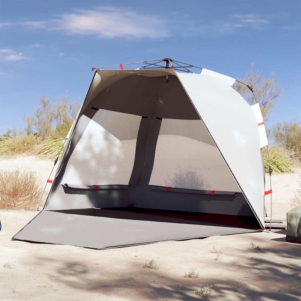 vidaXL Beach Tent 3-Person Grey Quick Release Waterproof 1