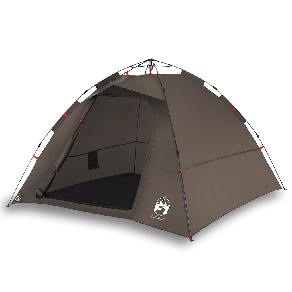 Fishing Tent 4-Person Quick Release Brown