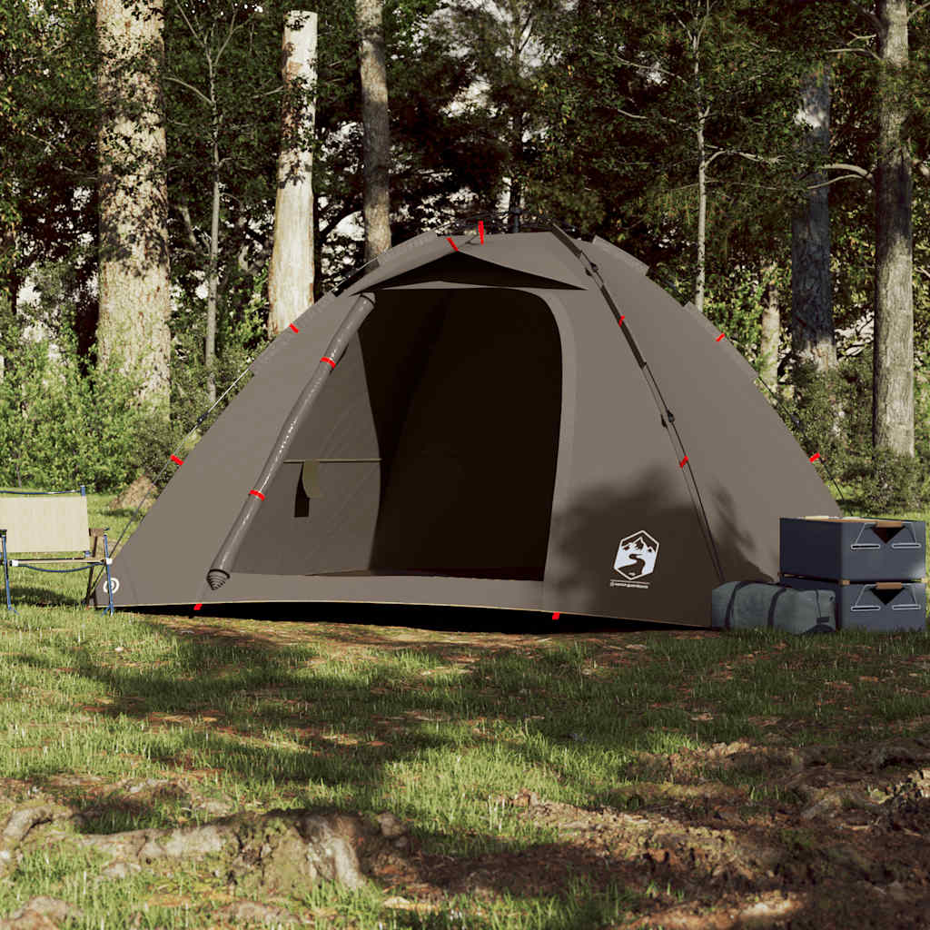 Fishing Tent 4-Person Quick Release Brown