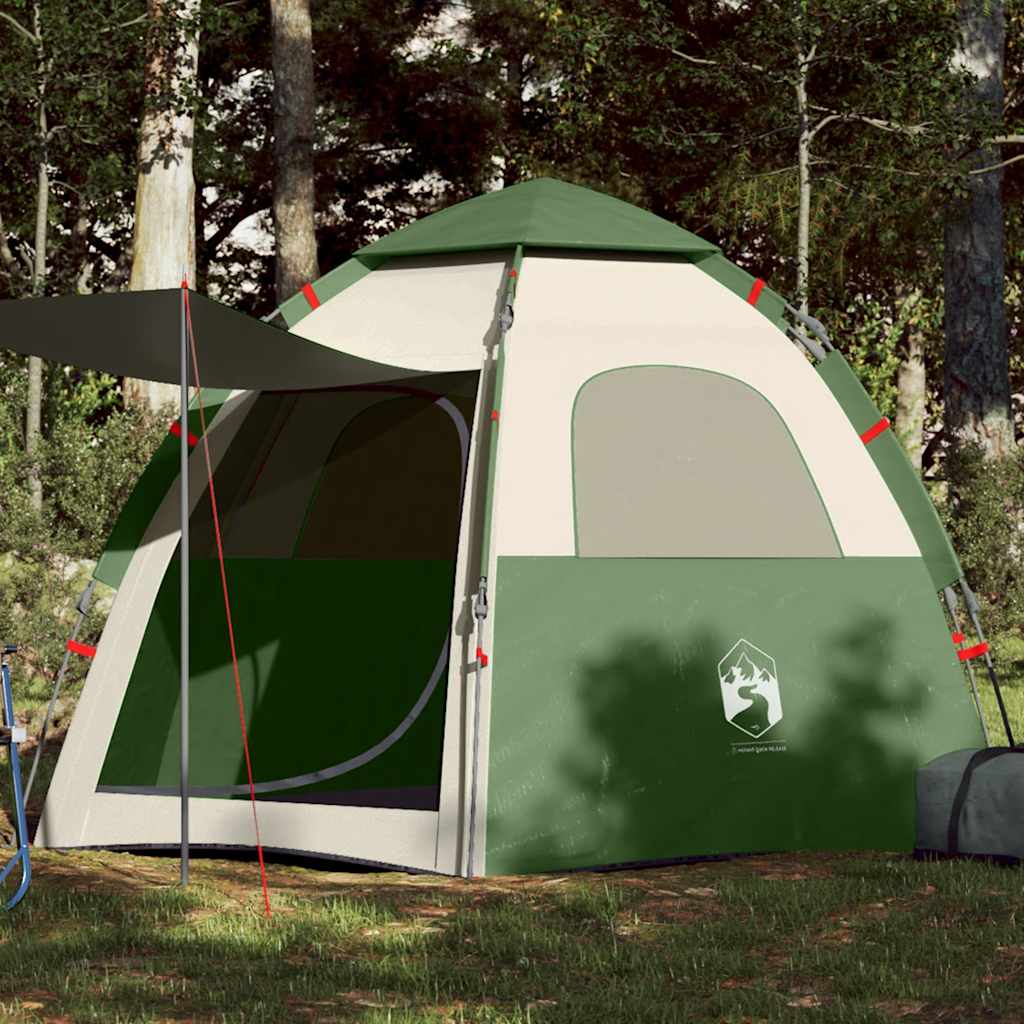 Camping Tent Cabin 4-Person Quick Release in Green
