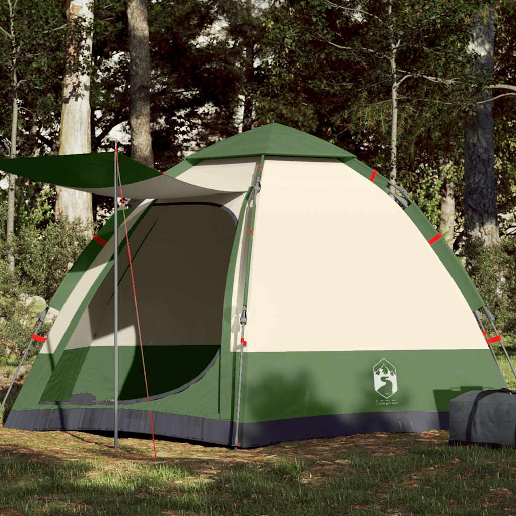 Camping Tent Cabin 4-Person Quick Release in Green