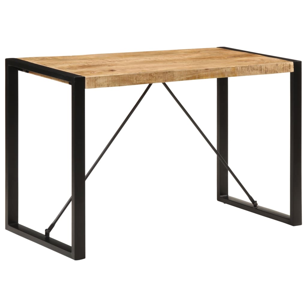 Dining Table 120 cm Black Height 76 cm 55 cm Solid rough mango wood