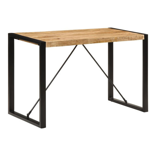 Dining Table 120 cm Black Height 76 cm 55 cm Solid rough mango wood