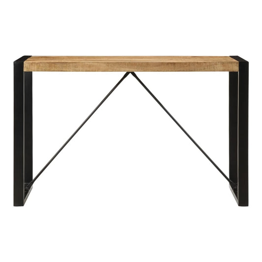 Dining Table 120 cm Black Height 76 cm 55 cm Solid rough mango wood