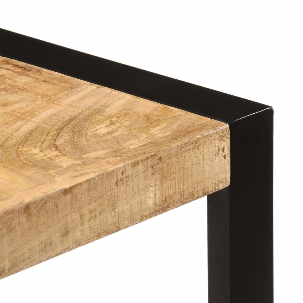 Dining Table 120 cm Black Height 76 cm 55 cm Solid rough mango wood