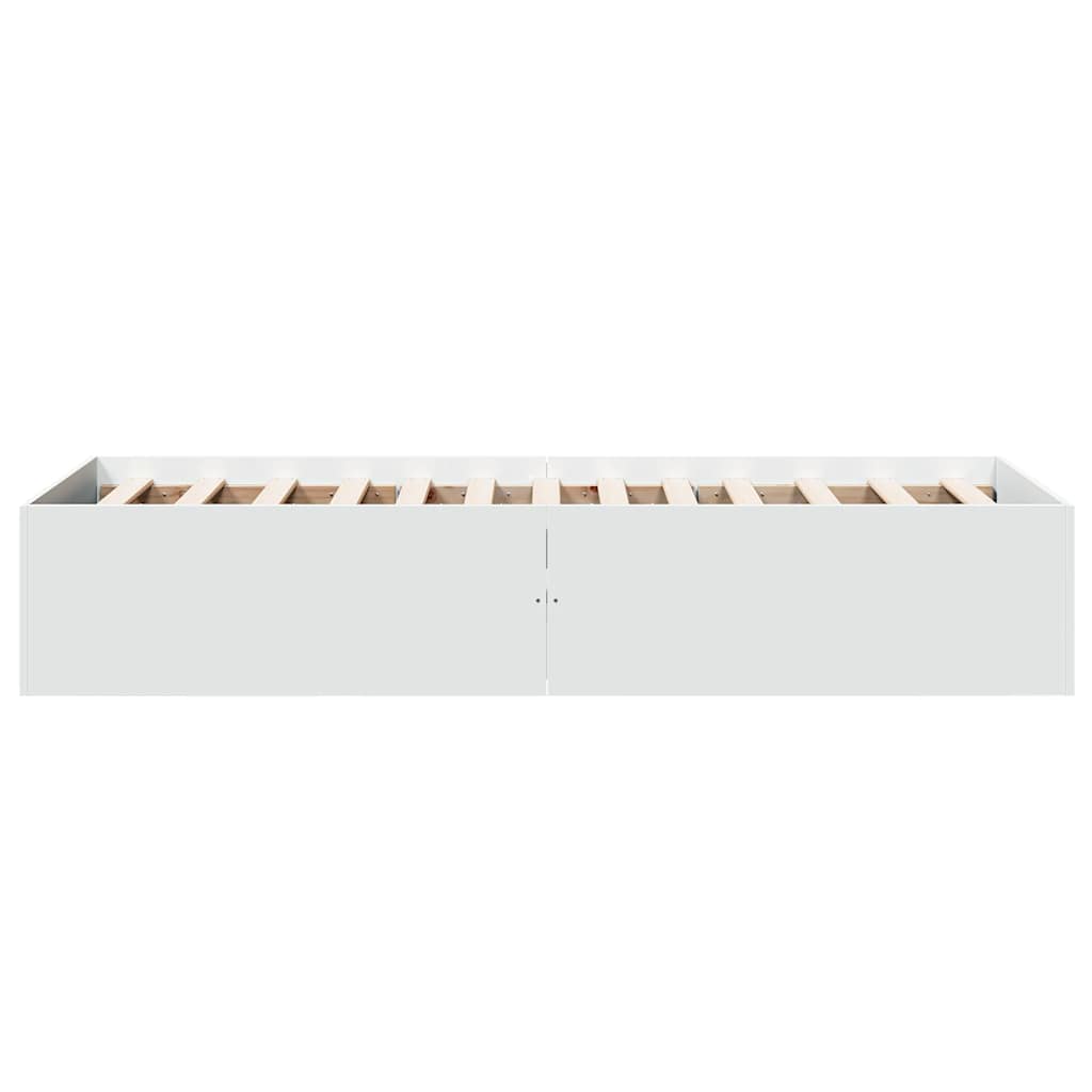 vidaXL Bed Frame without Mattress White 75x190 cm Small Single Engineered Wood 5
