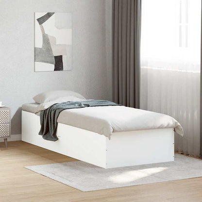 vidaXL Bed Frame without Mattress White 75x190 cm Small Single Engineered Wood 1