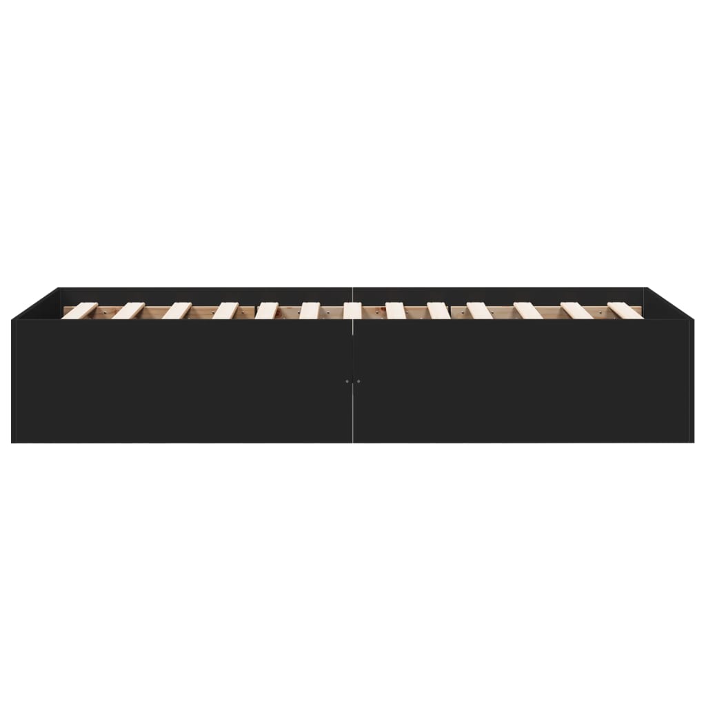 vidaXL Bed Frame without Mattress Black 75x190 cm Small Single Engineered Wood 5