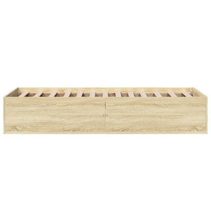 vidaXL Bed Frame without Mattress Sonoma Oak 75x190 cm Small Single Engineered Wood 5