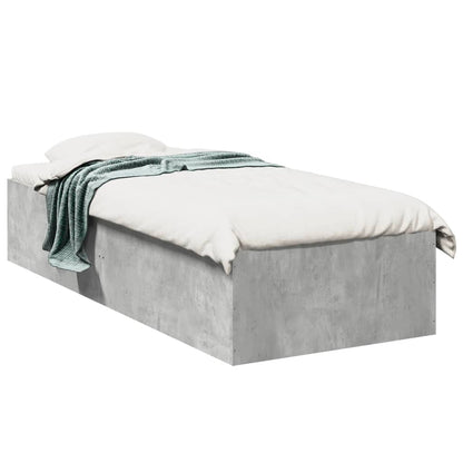 Bed Frame without Mattress Length 190 cm Height 35 cm Concrete grey 75 cm