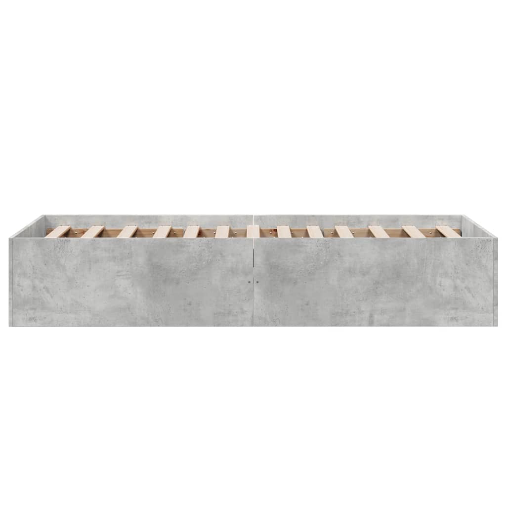 vidaXL Bed Frame without Mattress Concrete Grey 75x190 cm 6