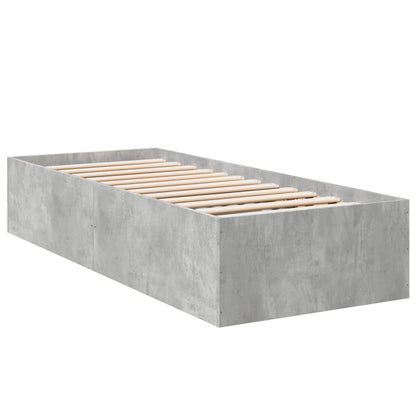 vidaXL Bed Frame without Mattress Concrete Grey 75x190 cm 5