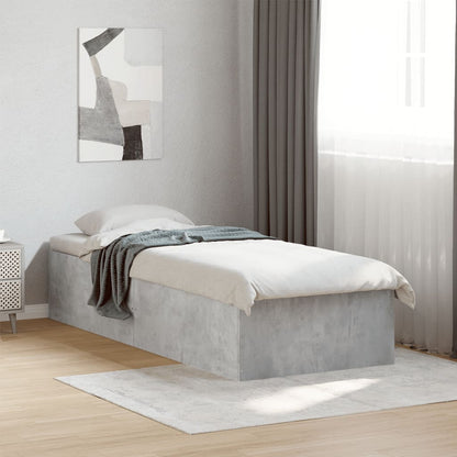 vidaXL Bed Frame without Mattress Concrete Grey 75x190 cm 1