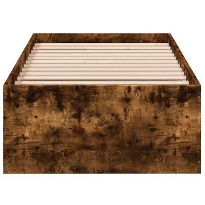 vidaXL Bed Frame without Mattress Smoked Oak 75x190 cm Small Single Engineered Wood 4