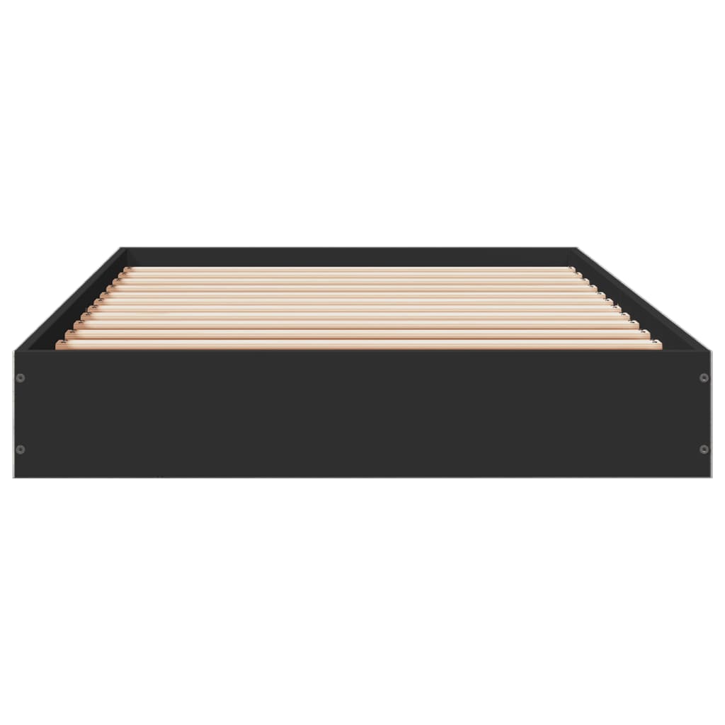 vidaXL Bed Frame without Mattress Black 75x190 cm Small Single Engineered Wood 4