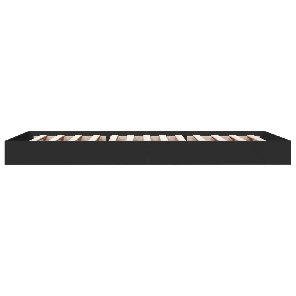 vidaXL Bed Frame without Mattress Black 75x190 cm Small Single Engineered Wood 5