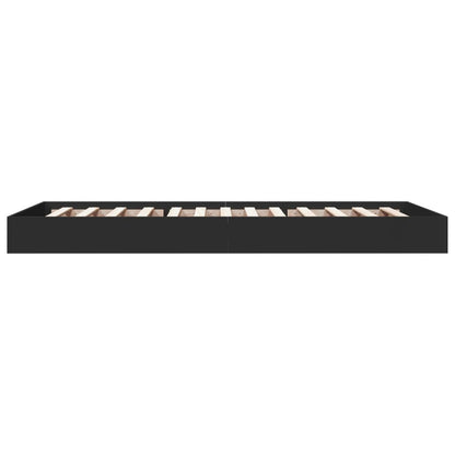 vidaXL Bed Frame without Mattress Black 75x190 cm Small Single Engineered Wood 5