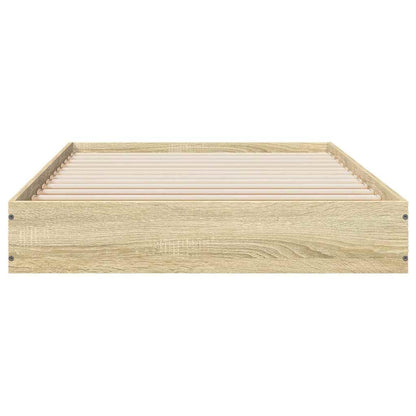 vidaXL Bed Frame without Mattress Sonoma Oak 75x190 cm Small Single Engineered Wood 4