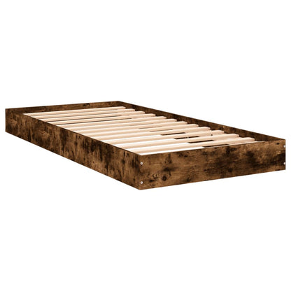 vidaXL Bed Frame without Mattress Smoked Oak 75x190 cm Small Single Engineered Wood 3