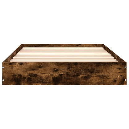 vidaXL Bed Frame without Mattress Smoked Oak 75x190 cm Small Single Engineered Wood 4